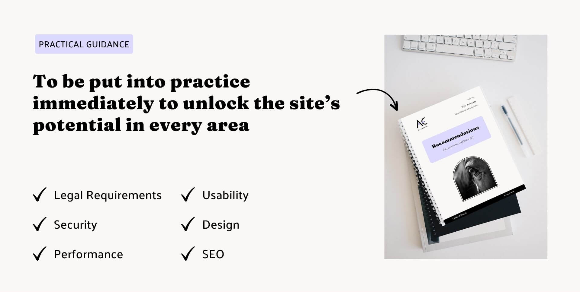 Practical guidance to improve website after Website Audit by Elodie Atanley