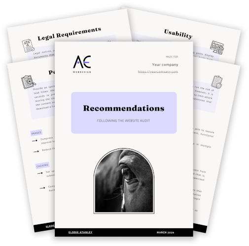 Recommandations to improve your website thanks to the website audit